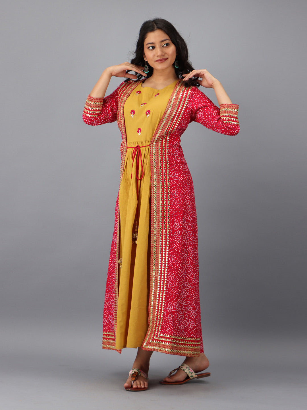 Buy online Embroidered Kurta Pant Set With Shrug from ethnic wear for Women  by Shree Shital Print for ₹999 at 71% off | 2024 Limeroad.com